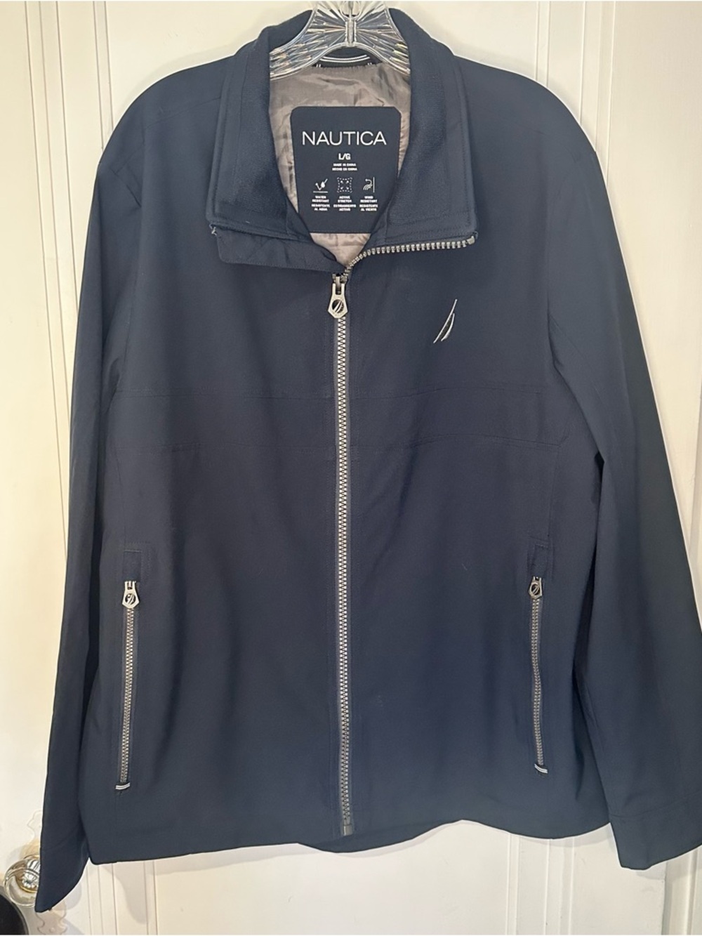Nautica Men’s Dark Navy Full-Zip Lightweight Jacket